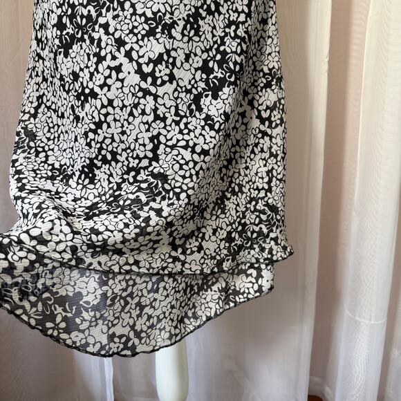 Y2K Notations Ruffle Floral Midi Skirt Womens Petite Small Office Casual - Picture 2 of 7